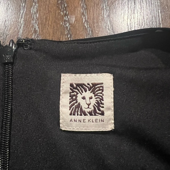 Anne Klein Midi Dress Black Pink Floral Sleeveless Belted Back Zip Stretch READ - Picture 5 of 6